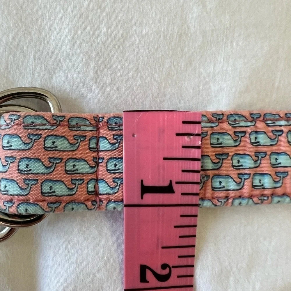 VINEYARD VINES SHEP & IAN WHALE LINED D-RING BELT Childs SZ Large